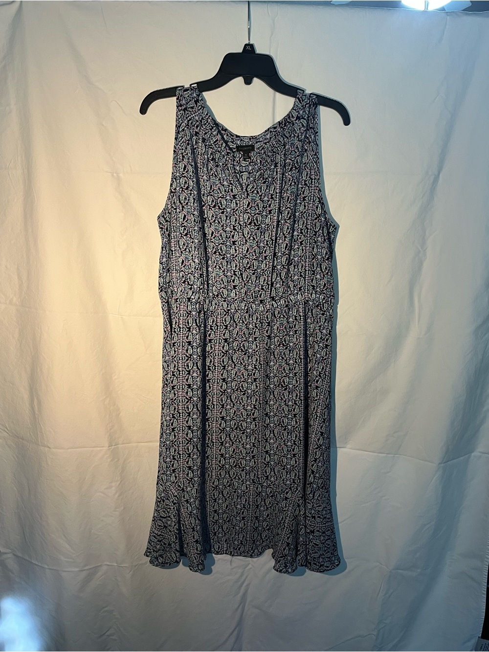 Talbots Navy and White Sleeveless Maxi Dress